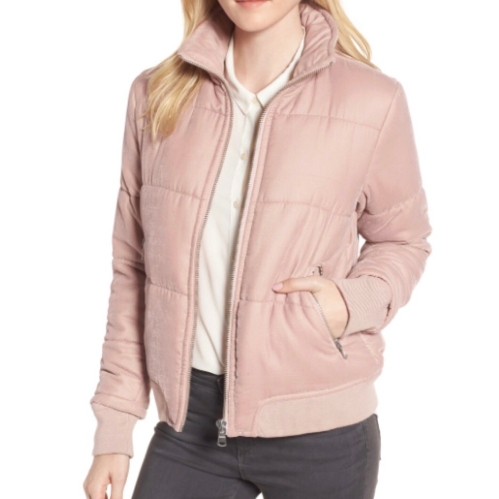 Pink Trouve Quilted Velvet Jacket